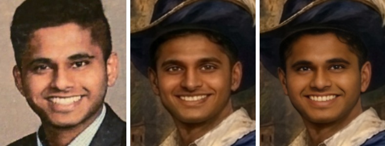 Sai: reference photo, original AI face, new face